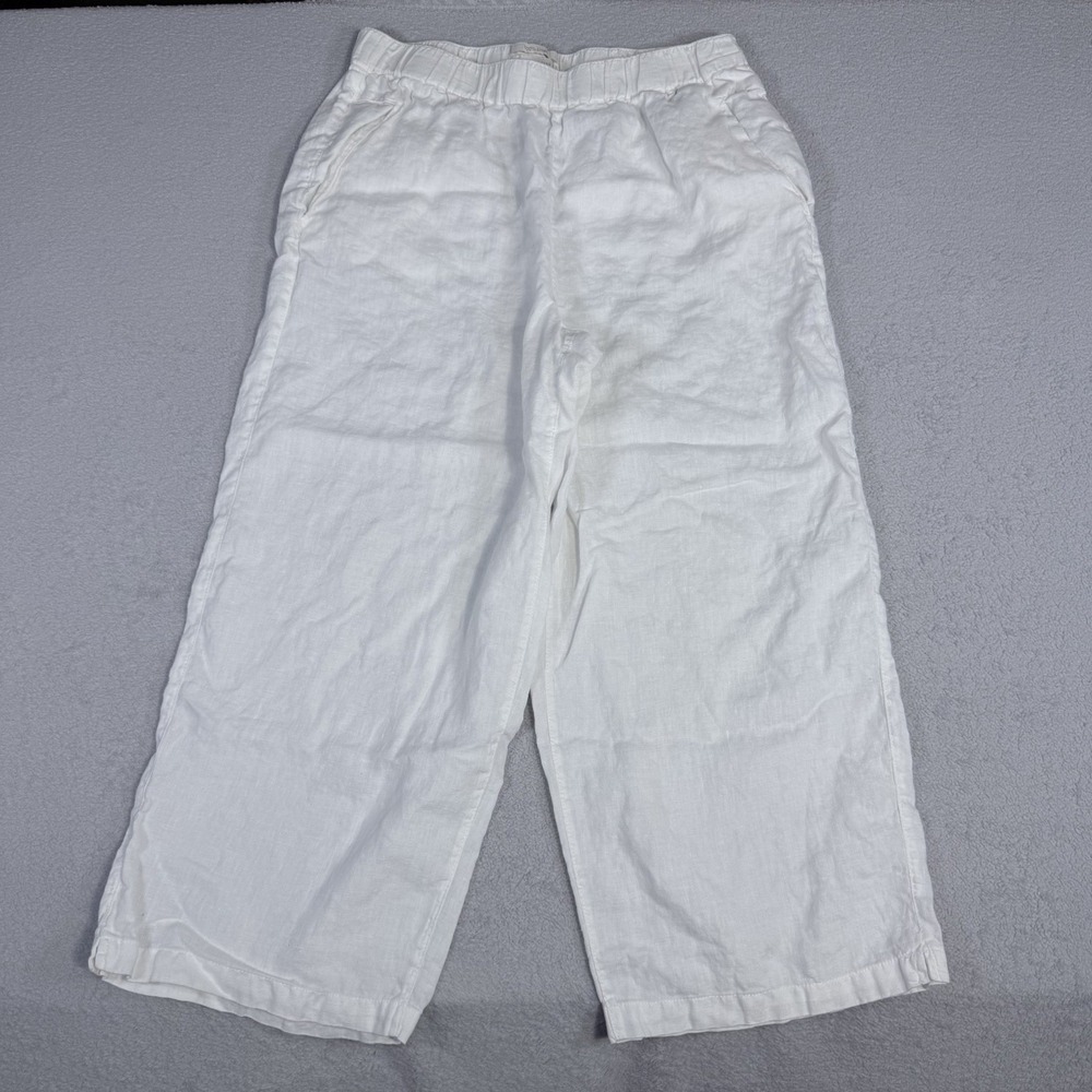Cynthia Rowley Linen White Tassels Wide Leg Pants Size Medium Cruise Coastal